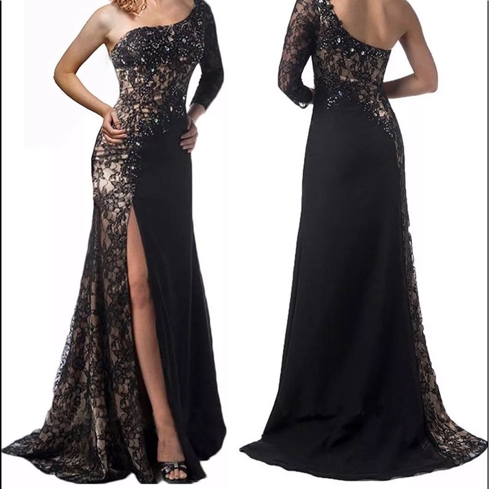 Rongstore One Shoulder Formal Gown